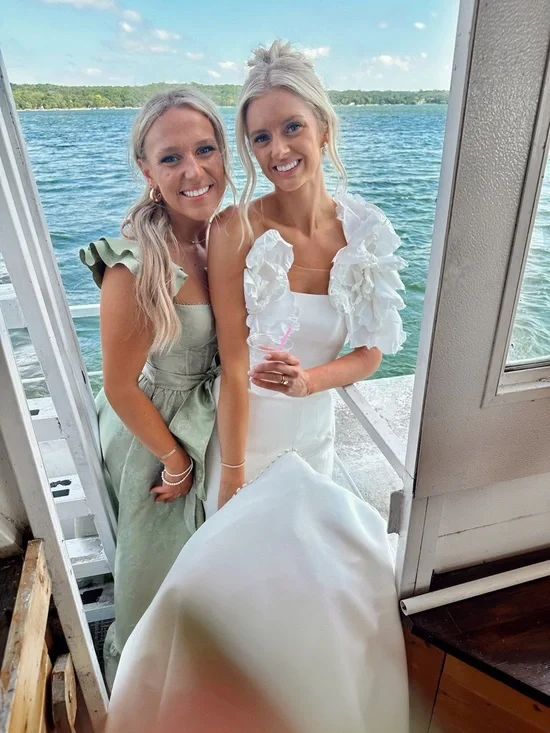 V. Chapman Veronica Sage Green Ruffled Strap Maxi Dress - Picture 4 of 4